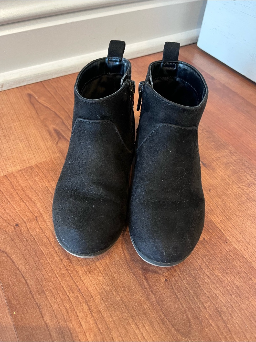 Girls Black Ankle Booties with Comfortable Zip Closure